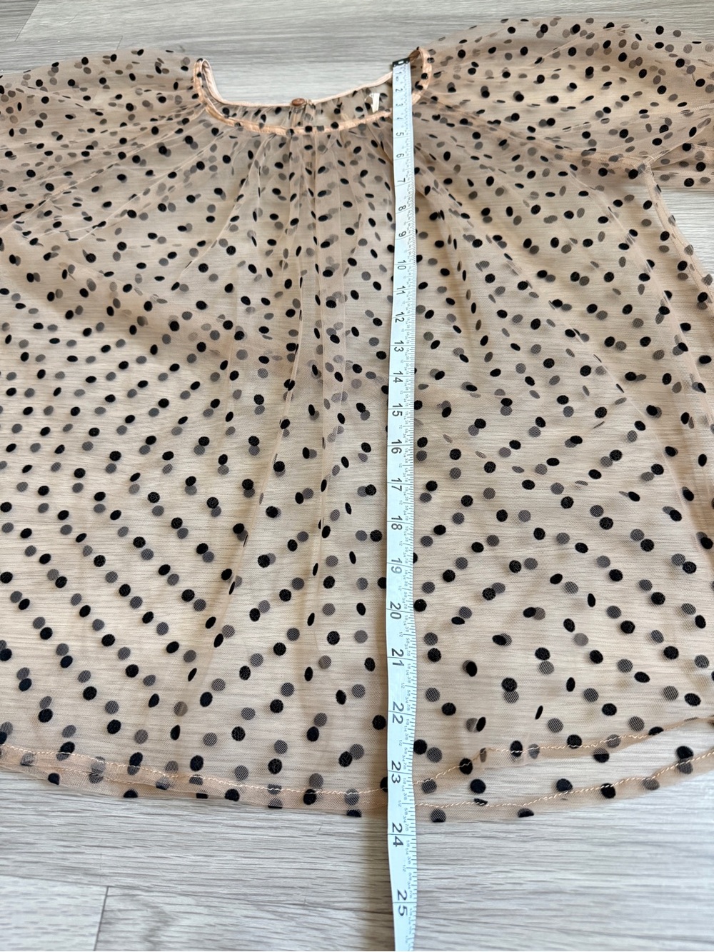 Lena Polka Dot Mesh Top with Camisole – Size S - Picture 5 of 9
